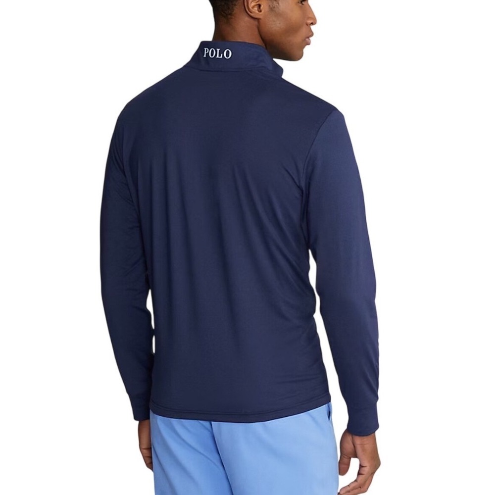 Polo Golf Ralph Lauren Quarter-Zip Pullover Mens Large Navy Blue Performance New - Picture 3 of 9
